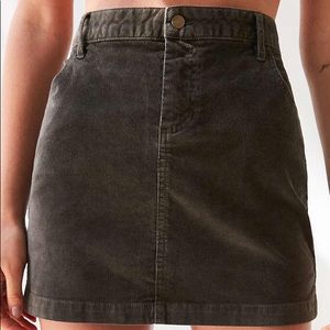 UO Green Corduroy Mini Skirt